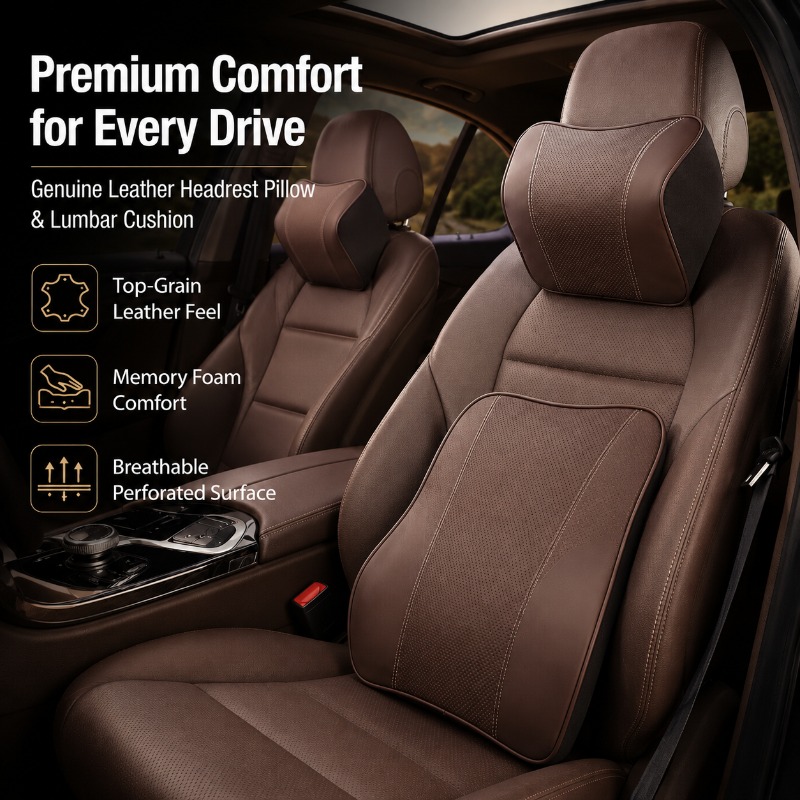 Memory Foam Car Neck Pillow Lumbar Support - Hafızalı Köpük Araba Boyun Yastığı Bel